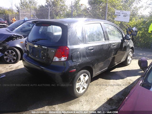 KL1TD66677B751764 - 2007 CHEVROLET AVEO LS BLACK photo 4