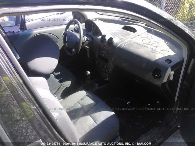 KL1TD66677B751764 - 2007 CHEVROLET AVEO LS BLACK photo 5