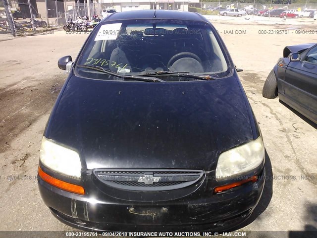 KL1TD66677B751764 - 2007 CHEVROLET AVEO LS BLACK photo 6