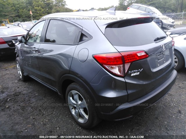 3CZRU6H73GM733791 - 2016 HONDA HR-V EXL GRAY photo 3