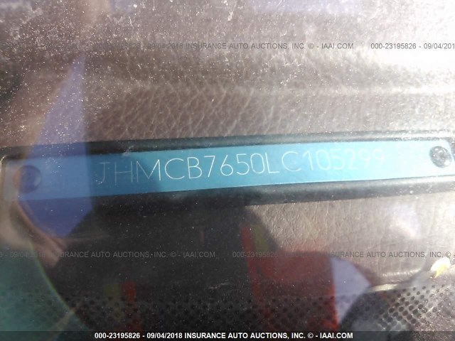 JHMCB7650LC105299 - 1990 HONDA ACCORD LX/EX SILVER photo 9