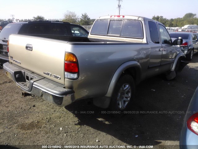 5TBBT44133S384652 - 2003 TOYOTA TUNDRA ACCESS CAB SR5 TAN photo 4