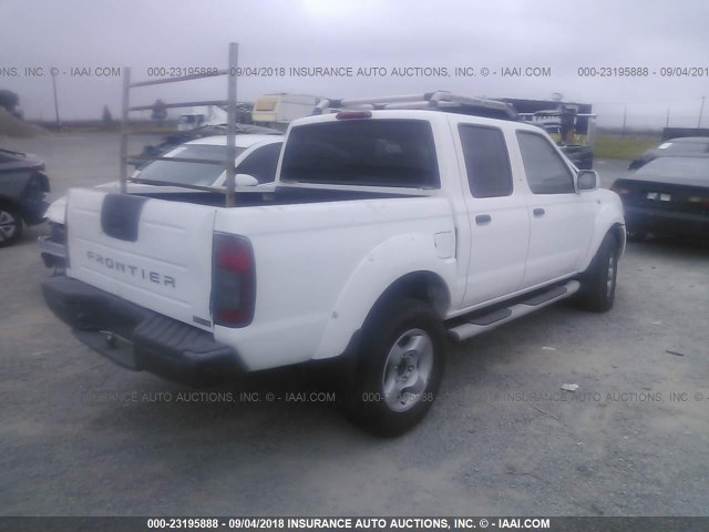 1N6ED27T01C348156 - 2001 NISSAN FRONTIER CREW CAB XE/CREW CAB SE WHITE photo 4