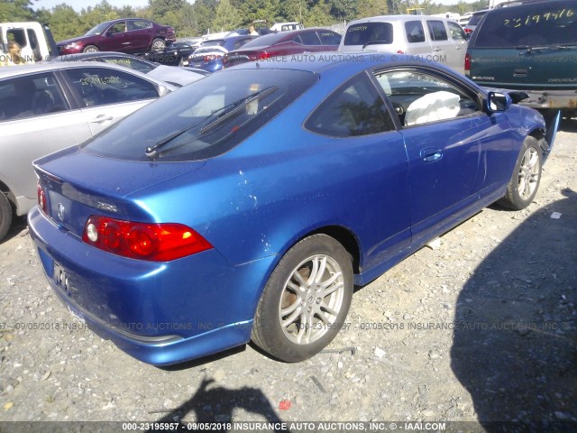 JH4DC53876S001441 - 2006 ACURA RSX BLUE photo 4