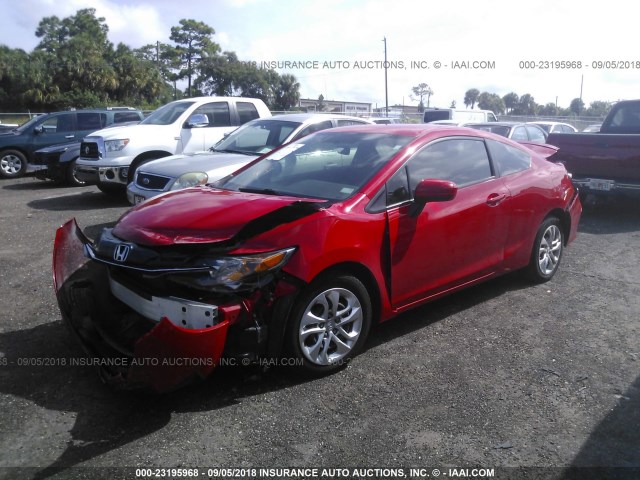 2HGFG3B52FH529908 - 2015 HONDA CIVIC LX RED photo 2