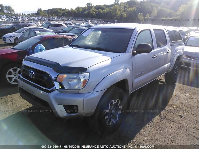 5TFJU4GN1CX013451 - 2012 TOYOTA TACOMA DOUBLE CAB PRERUNNER GRAY photo 2