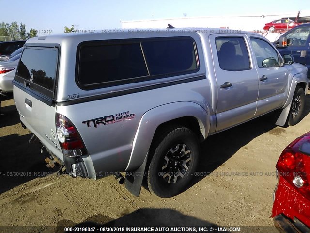 5TFJU4GN1CX013451 - 2012 TOYOTA TACOMA DOUBLE CAB PRERUNNER GRAY photo 4