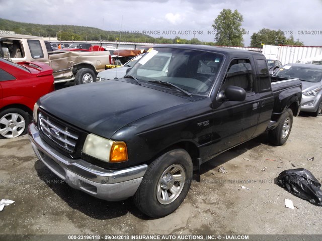 1FTYR14U01PA95809 - 2001 FORD RANGER SUPER CAB BLACK photo 2
