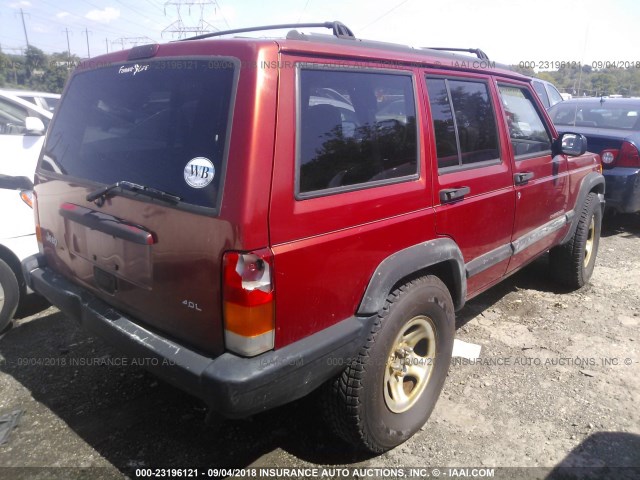 1J4FT68S4WL158949 - 1998 JEEP CHEROKEE SPORT/CLASSIC წითელი ფოტო 4