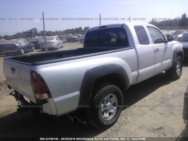 5TEUX42N66Z261686 - 2006 TOYOTA TACOMA ACCESS CAB SILVER photo 4