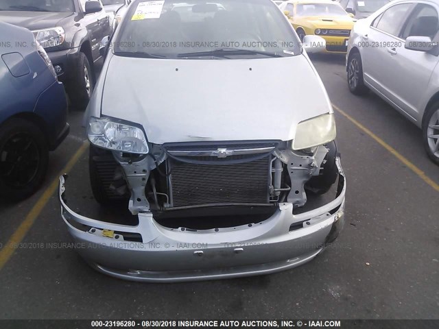 KL1TD62605B385567 - 2005 CHEVROLET AVEO LS SILVER photo 6