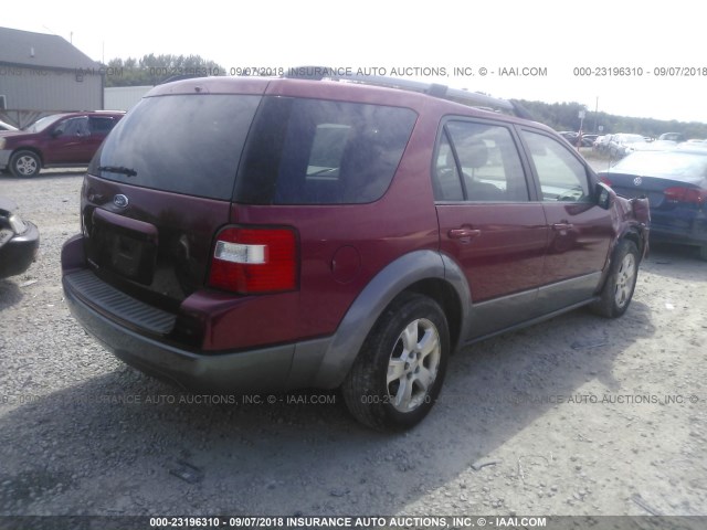 1FMZK05187GA02627 - 2007 FORD FREESTYLE SEL RED photo 4