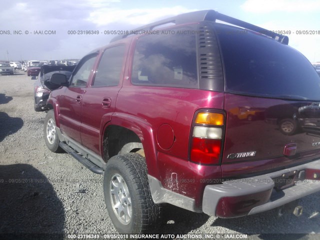 1GNEK13T95R127092 - 2005 CHEVROLET TAHOE K1500 MAROON photo 3