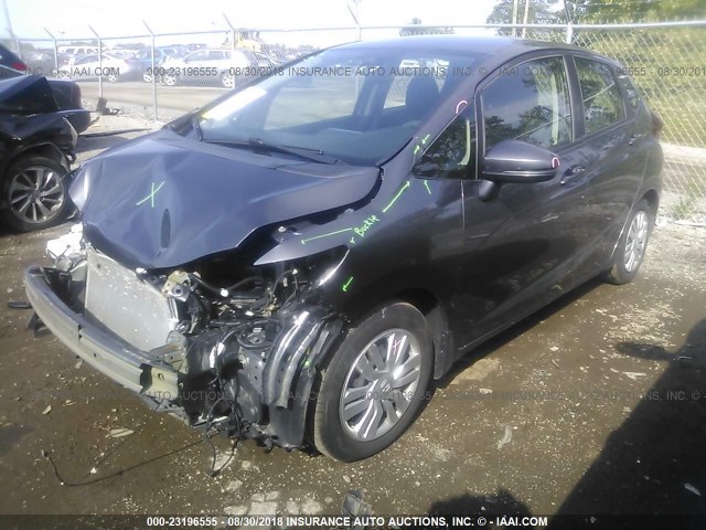 3HGGK5H55FM722884 - 2015 HONDA FIT LX GRAY photo 2