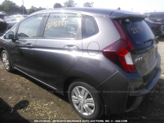 3HGGK5H55FM722884 - 2015 HONDA FIT LX GRAY photo 3