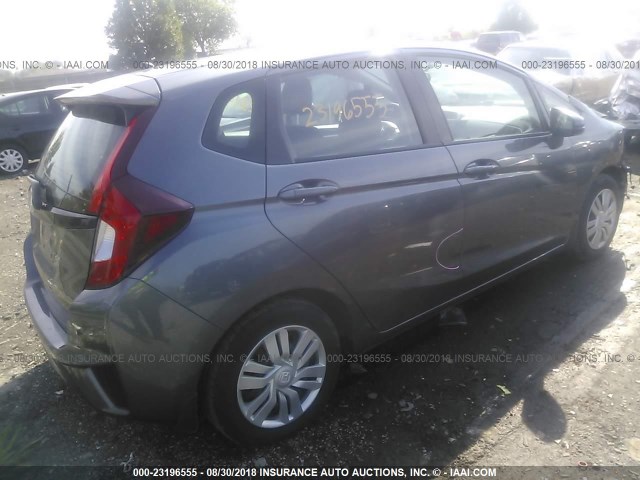 3HGGK5H55FM722884 - 2015 HONDA FIT LX GRAY photo 4