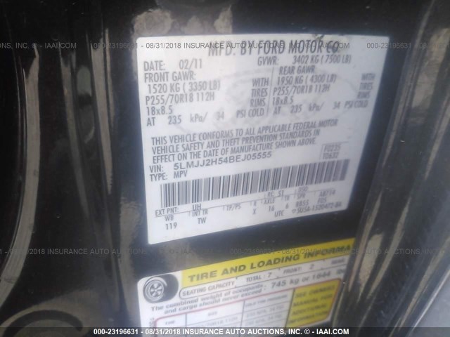 5LMJJ2H54BEJ05555 - 2011 LINCOLN NAVIGATOR BLACK photo 9