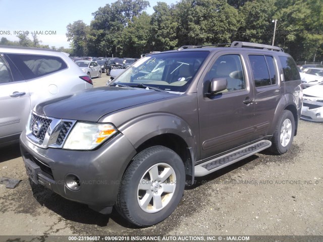 5N1AR18B78C601353 - 2008 NISSAN PATHFINDER S/LE/SE GRAY photo 2