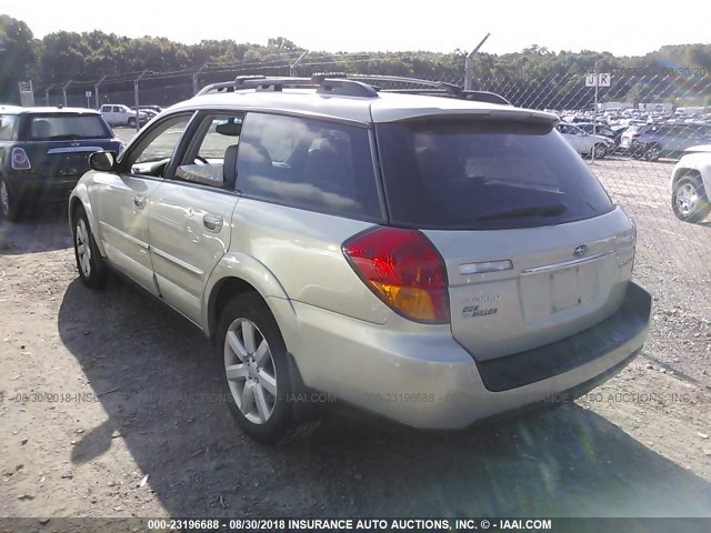 4S4BP62C367314266 - 2006 SUBARU LEGACY OUTBACK 2.5I LIMITED GREEN photo 3