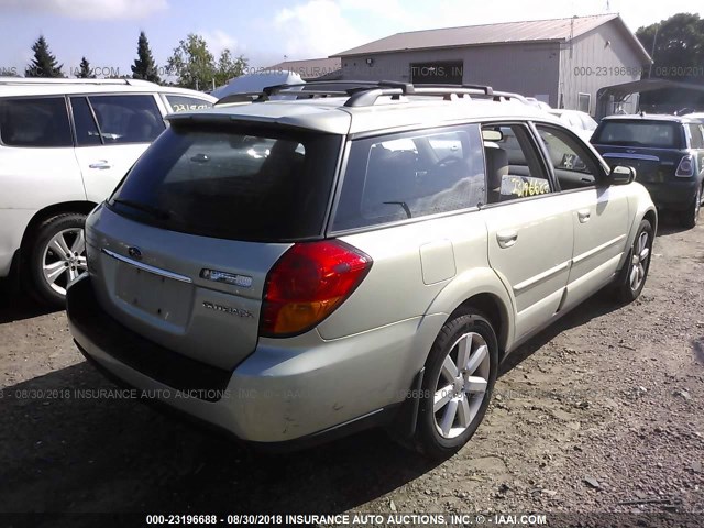 4S4BP62C367314266 - 2006 SUBARU LEGACY OUTBACK 2.5I LIMITED GREEN photo 4