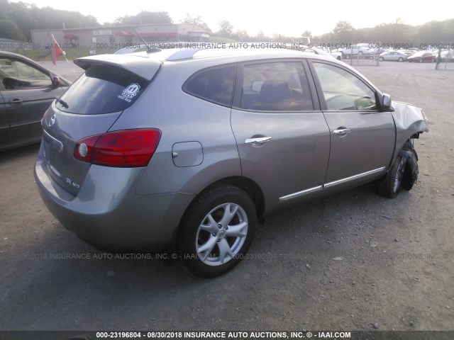 JN8AS5MV6BW689225 - 2011 NISSAN ROGUE S/SV/KROM GRAY photo 4