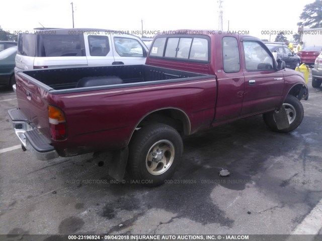 4TASM92N5WZ135064 - 1998 TOYOTA TACOMA XTRACAB PRERUNNER MAROON photo 4