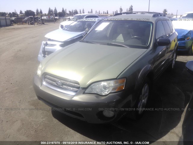 4S4BP61C867329573 - 2006 SUBARU LEGACY OUTBACK 2.5I GREEN photo 2