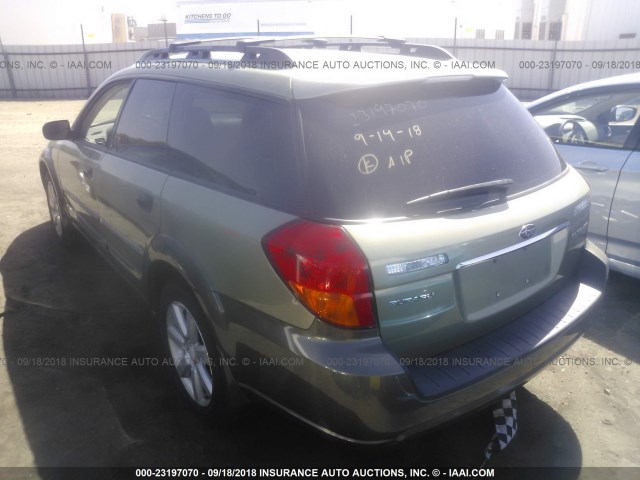 4S4BP61C867329573 - 2006 SUBARU LEGACY OUTBACK 2.5I GREEN photo 3