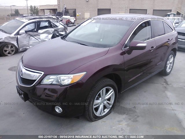 5J8TB4H59FL027897 - 2015 ACURA RDX TECHNOLOGY MAROON photo 2