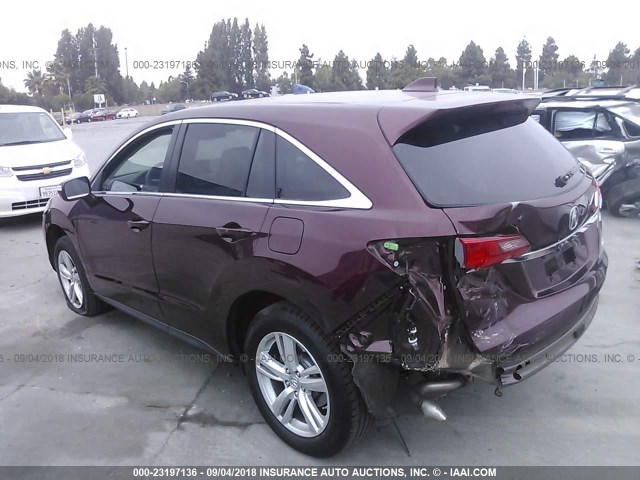 5J8TB4H59FL027897 - 2015 ACURA RDX TECHNOLOGY MAROON photo 3