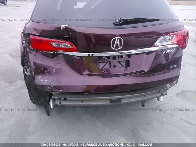 5J8TB4H59FL027897 - 2015 ACURA RDX TECHNOLOGY MAROON photo 6