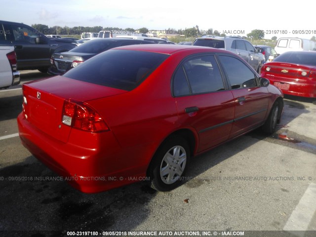 1HGES16395L021279 - 2005 HONDA CIVIC DX VP Qırmızı foto 4