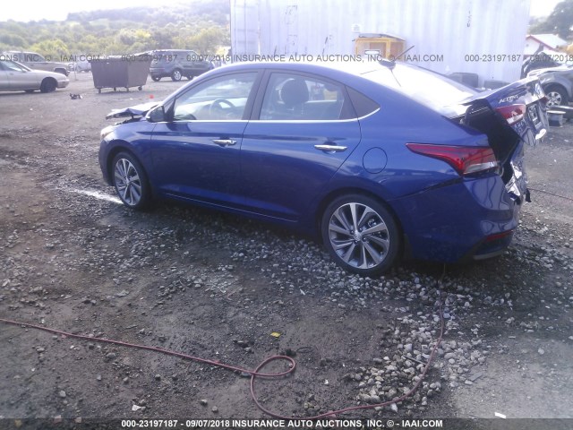 3KPC34A33JE020997 - 2018 HYUNDAI ACCENT LIMITED BLUE photo 3