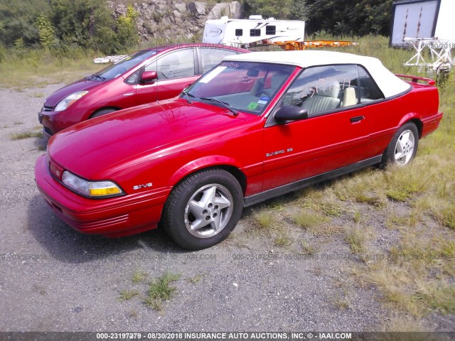 1G2JB34T1N7588496 - 1992 PONTIAC SUNBIRD SE RED photo 2