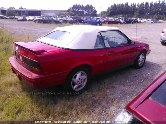 1G2JB34T1N7588496 - 1992 PONTIAC SUNBIRD SE RED photo 4