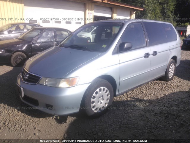 5FNRL18544B135767 - 2004 HONDA ODYSSEY LX Light Blue photo 2