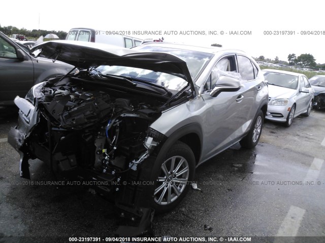 JTJYARBZ1J2112308 - 2018 LEXUS NX 300/BASE/F SPORT GRAY photo 2