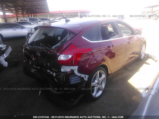 1FADP3N29EL413992 - 2014 FORD FOCUS TITANIUM RED photo 4