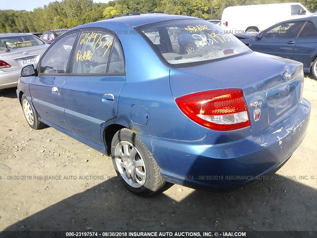 KNADC125236275522 - 2003 KIA RIO BLUE photo 3