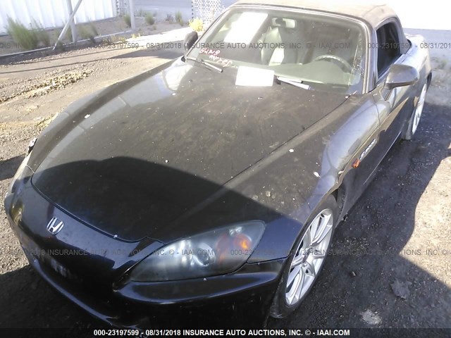 JHMAP21484T001252 - 2004 HONDA S2000 BLACK photo 2