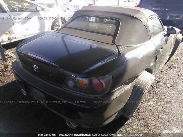 JHMAP21484T001252 - 2004 HONDA S2000 BLACK photo 4