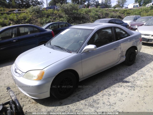 1HGEM22991L022694 - 2001 HONDA CIVIC SI/EX SILVER photo 2