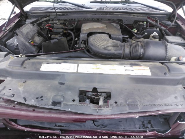 1FTRX08L3WKA62474 - 1998 FORD F150 BURGUNDY photo 10