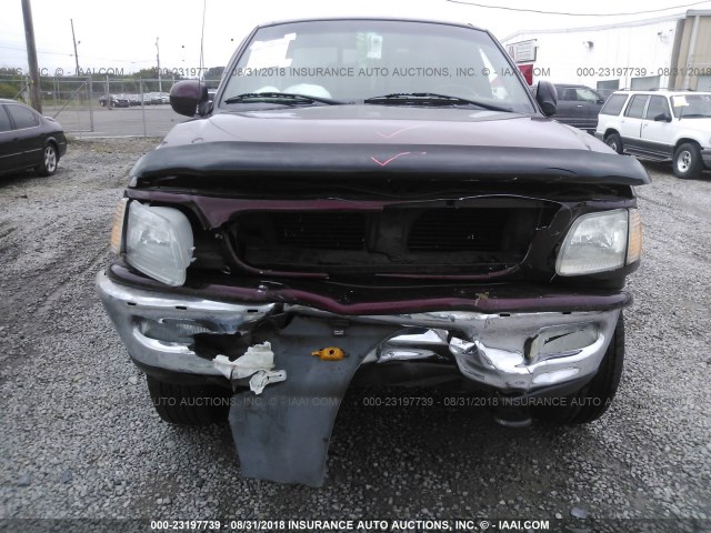 1FTRX08L3WKA62474 - 1998 FORD F150 BURGUNDY photo 6