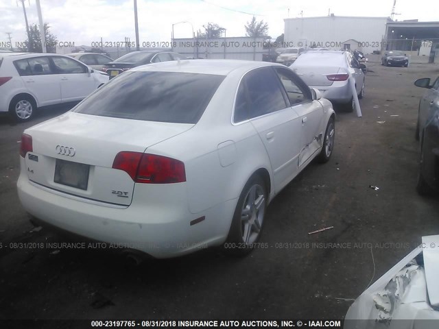 WAUDF78E16A146061 - 2006 AUDI A4 2.0T QUATTRO WHITE photo 4