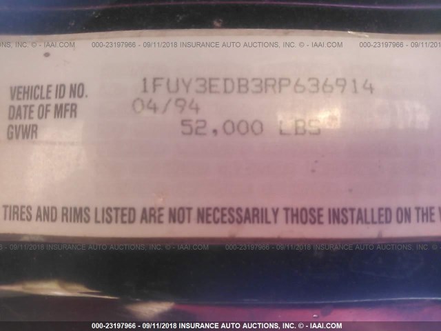 1FUY3EDB3RP636914 - 1994 FREIGHTLINER CONVENTIONAL FLD112 黑色 照片 10