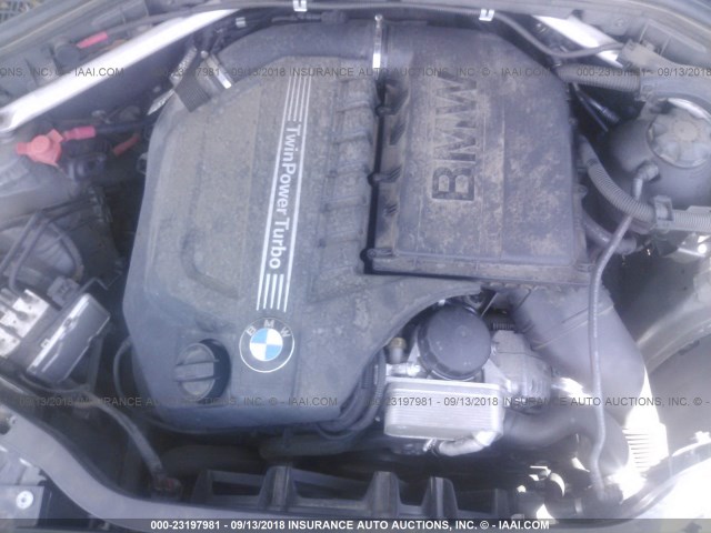 5UXWX7C55DL981807 - 2013 BMW X3 XDRIVE35I GRAY photo 10