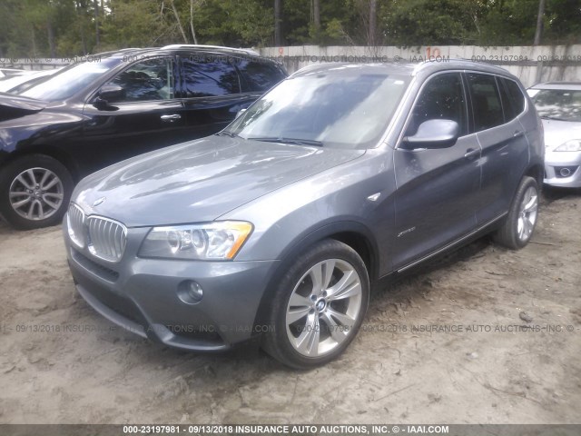 5UXWX7C55DL981807 - 2013 BMW X3 XDRIVE35I GRAY photo 2