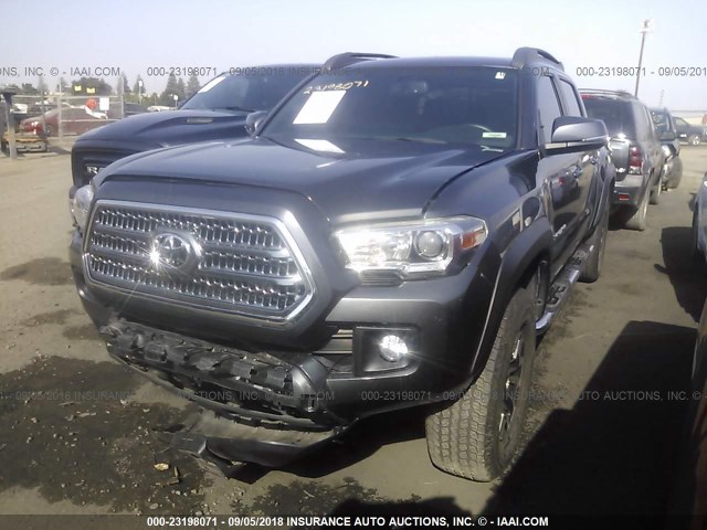 3TMCZ5AN8GM013094 - 2016 TOYOTA TACOMA DBL CAB/SR/SR5/TRD SPT/OR GRAY photo 2