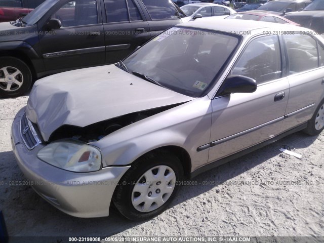 1HGEJ6673YL045598 - 2000 HONDA CIVIC LX GOLD photo 2